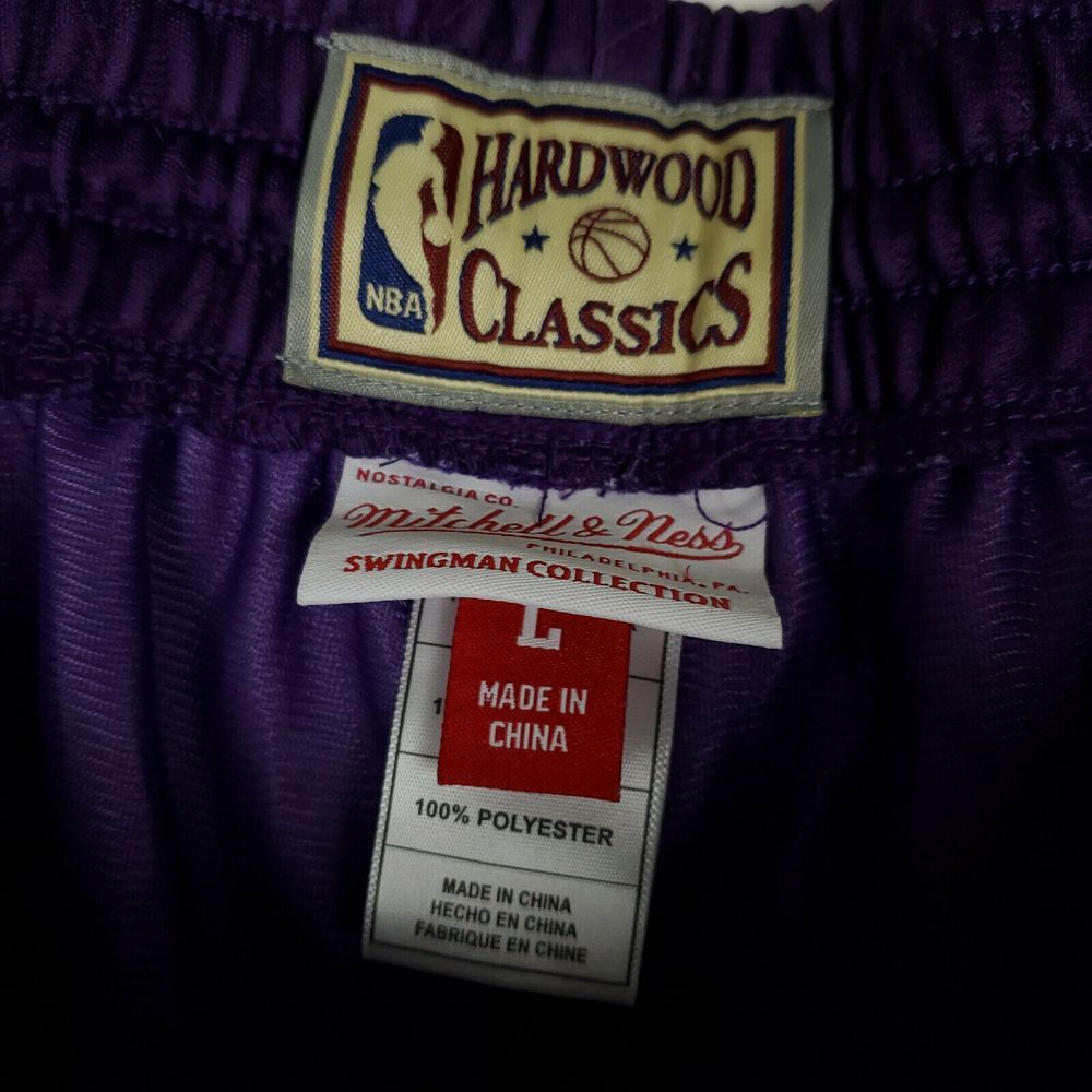 Utah Jazz‎ Mitchell & Ness NBA Large Jersey Shorts 75th Anniversary Purple New - Picture 4 of 5